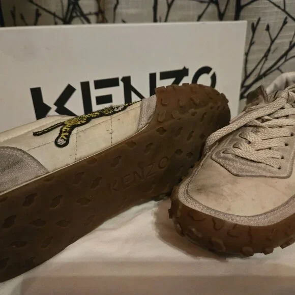 Kenzo Paris "Tiger" Move Sneakers / Size 39 / Pale Gray and Yellow - Picture 8 of 8